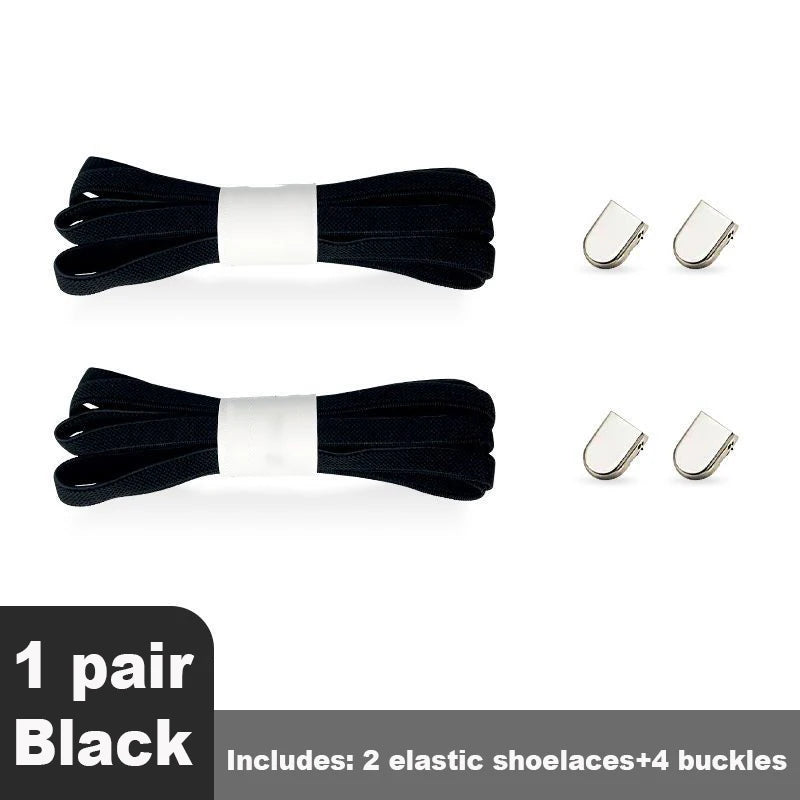 No Tie Shoe Laces Elastic Sneakers Flat Shoelaces Without Ties Quick