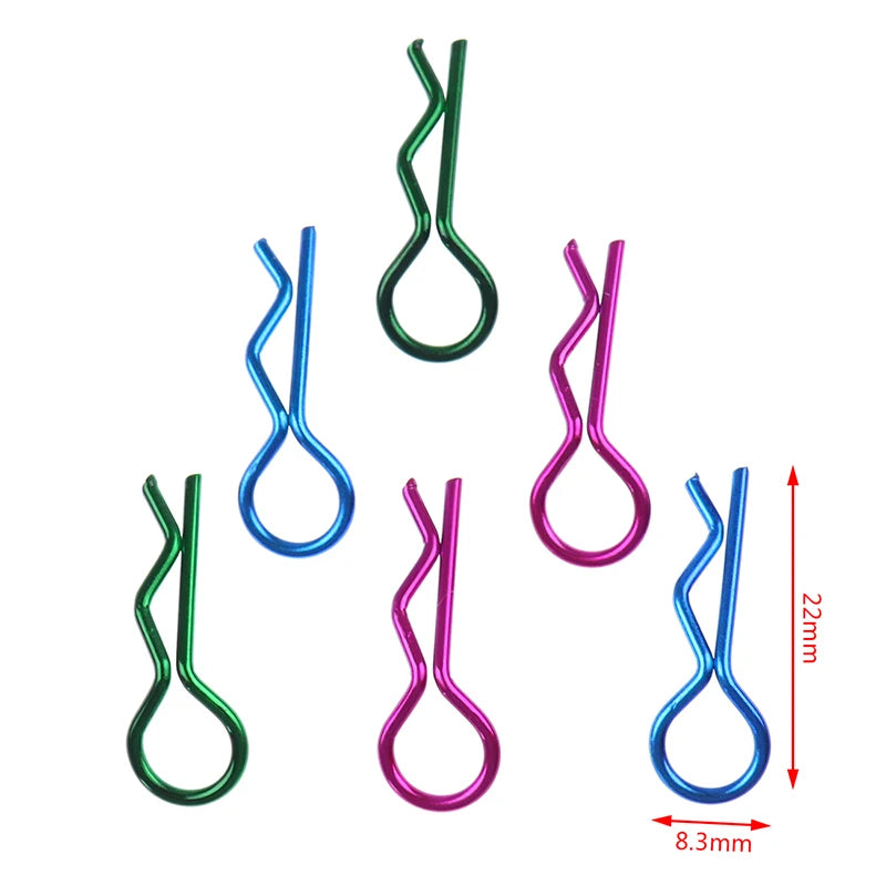 10pcs Stainless Steel Body Clips R Pin Shell for Redcat HSP 1/10 RC Car Parts Zpaxo