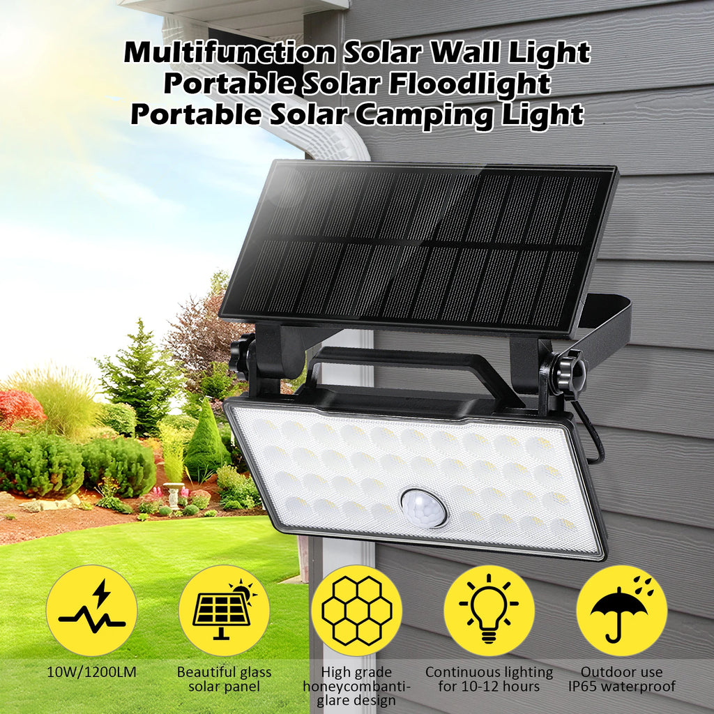 Outside Solar Safety Light Rotatable Solar Panel Motion Sensor Light with 3 Modes Solar Security Lighting Light for Countryside Zpaxo