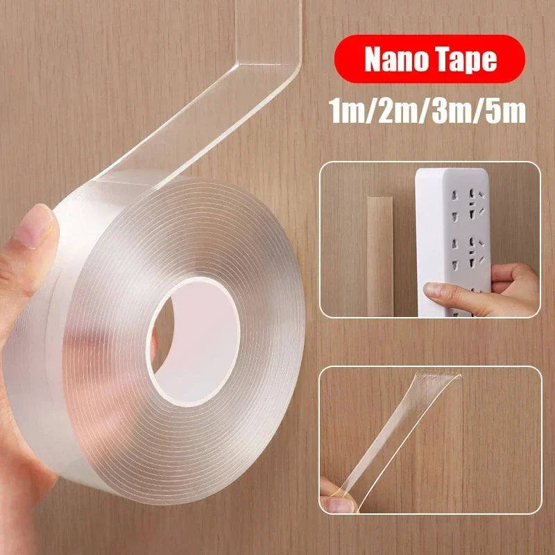 5m/3/2m/1m Nano Tape Extra Strong Double Sided Adhesive Tape Transparent No Trace Reusable Waterproof Adhesive Tape Home Zpaxo 3.28 feet(1 m) 1mm 20mm