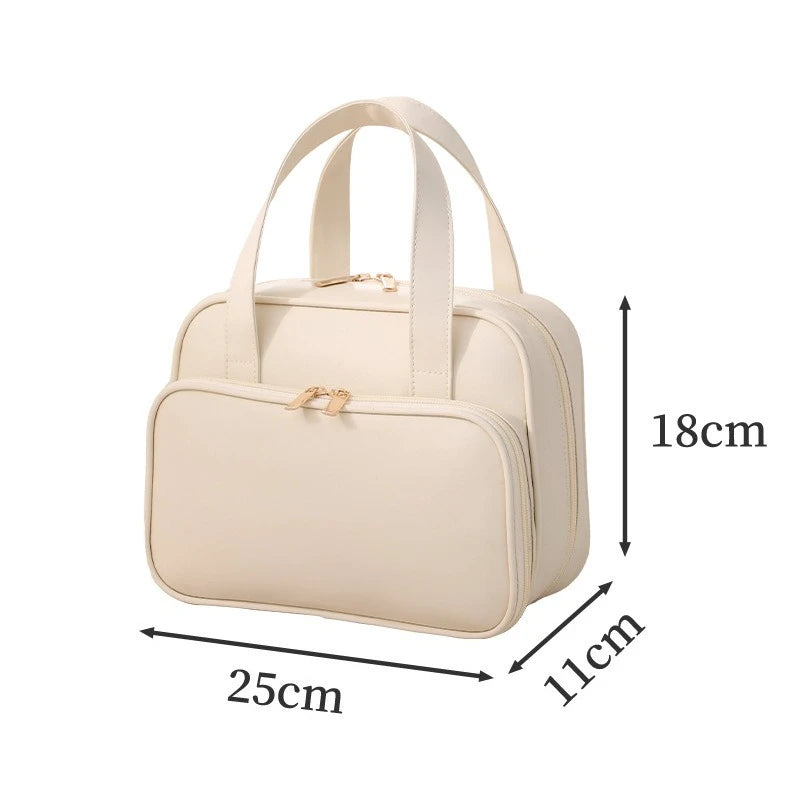 New Handheld Four Sided Toilet Bag, Travel Cosmetics Storage Bag, Waterproof Makeup Organizer Bag, Large Capacity Pouch Lady Box Zpaxo