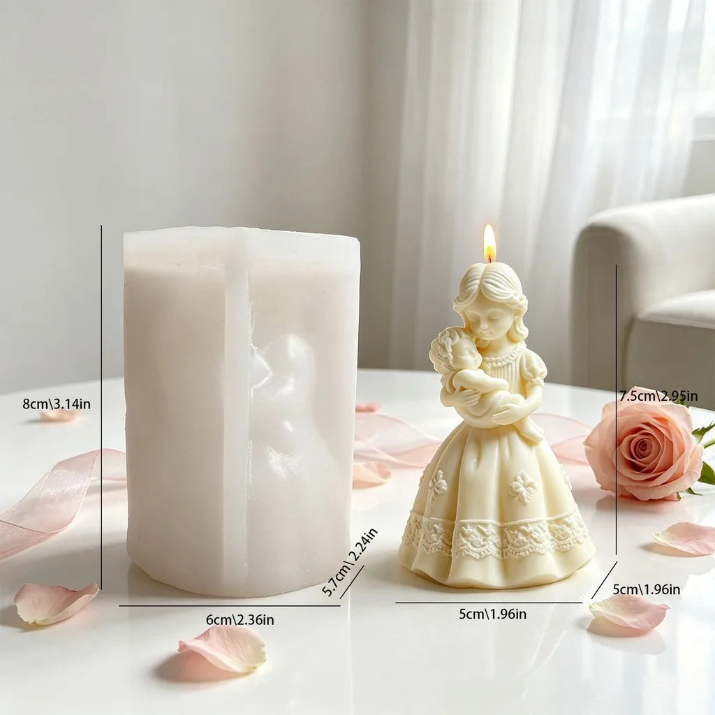 3D Mother & Baby Silicone Mold – Candle Soap Plaster DIY Craft Silicone Craft Mold Zpaxo