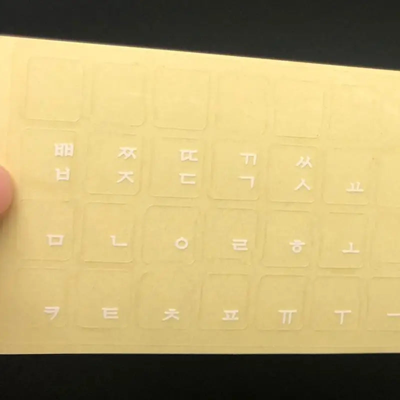 652F Korean Keyboard Sticker Black White Letters Background Durable Zpaxo