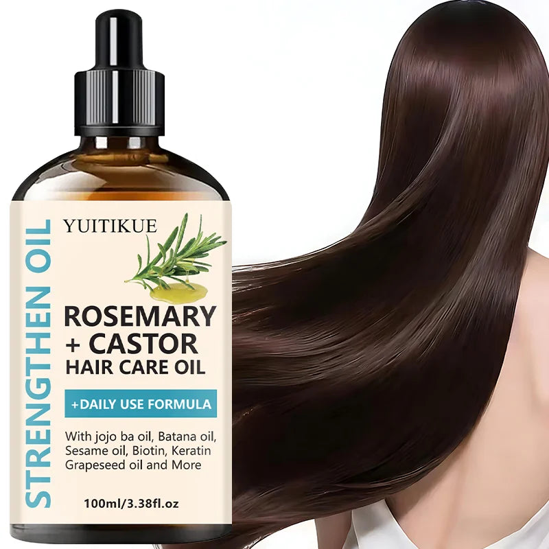 YUITIKUE Rosemary & Castor Strengthening Hair Oil 100ml Hair Growth Oil Zpaxo