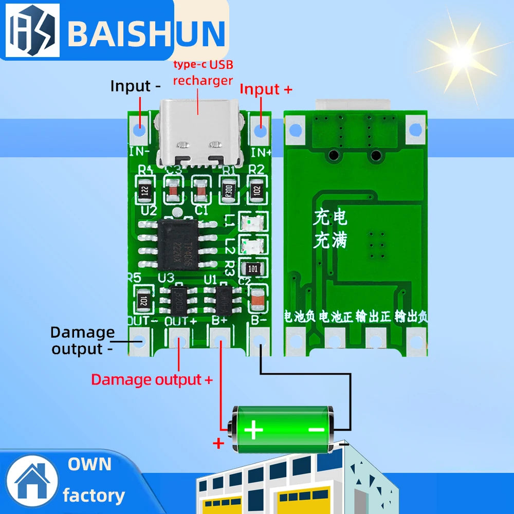 Solar Charging Module 3.6V 3.7V 4.2V Charging for 18650 Lithium Battery Polymer Charging Board with protection MICRO USB Zpaxo Default Title