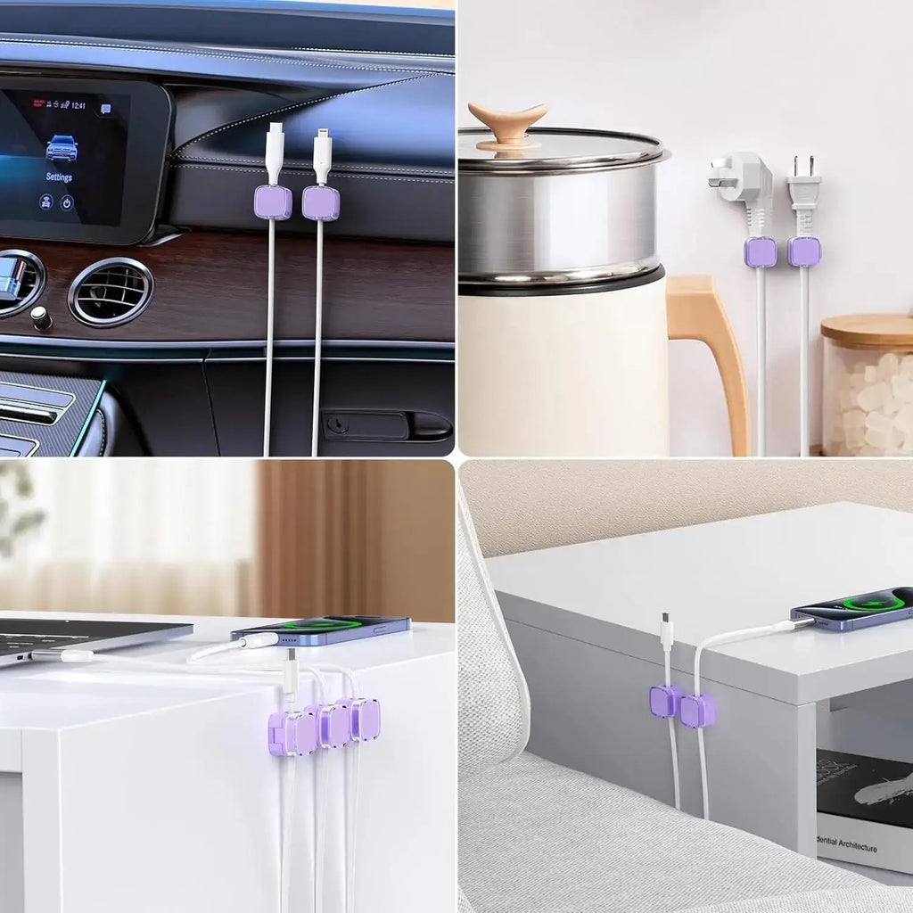 6PCS Magnetic Cable Organizer Cables Clips Adjustable Cord Line Holder Under Desk Cable Management Wire Keeper Organizer Holder Zpaxo