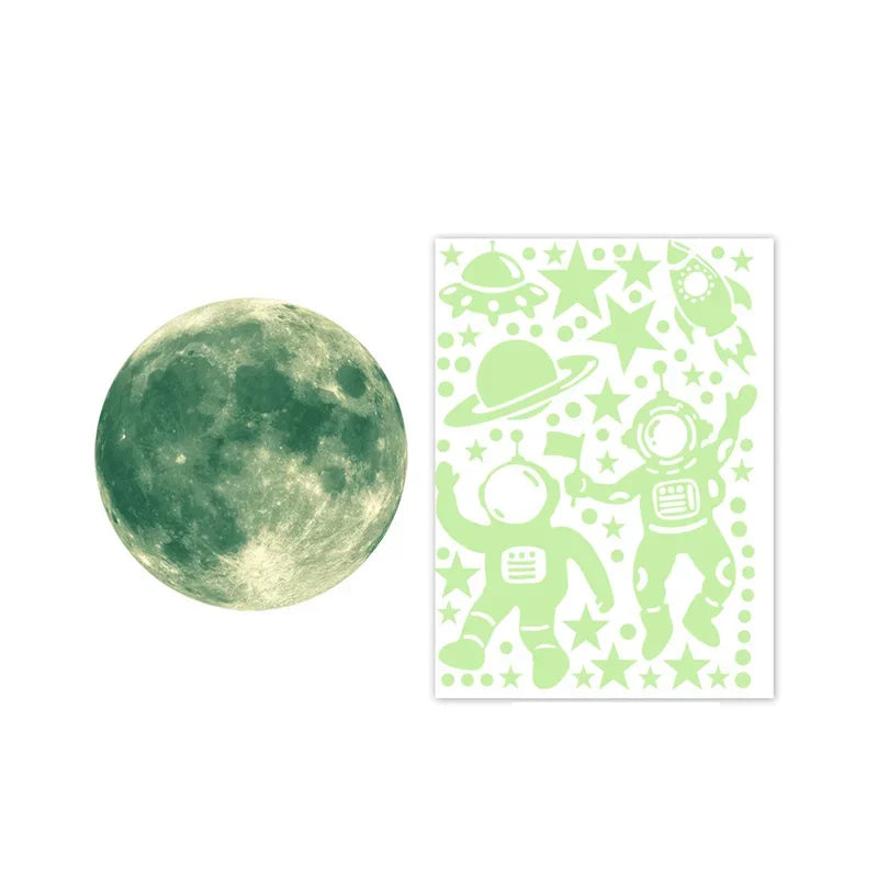Astronaut Luminous Wall Stickers Stars Moon Self-adhesive Wallpaper