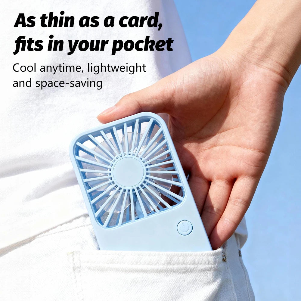 Mini Portable Fan Cute Design 3 Speed Personal Handheld Fan USB Rechargeable Desktop Fan For Indoor Travel Zpaxo