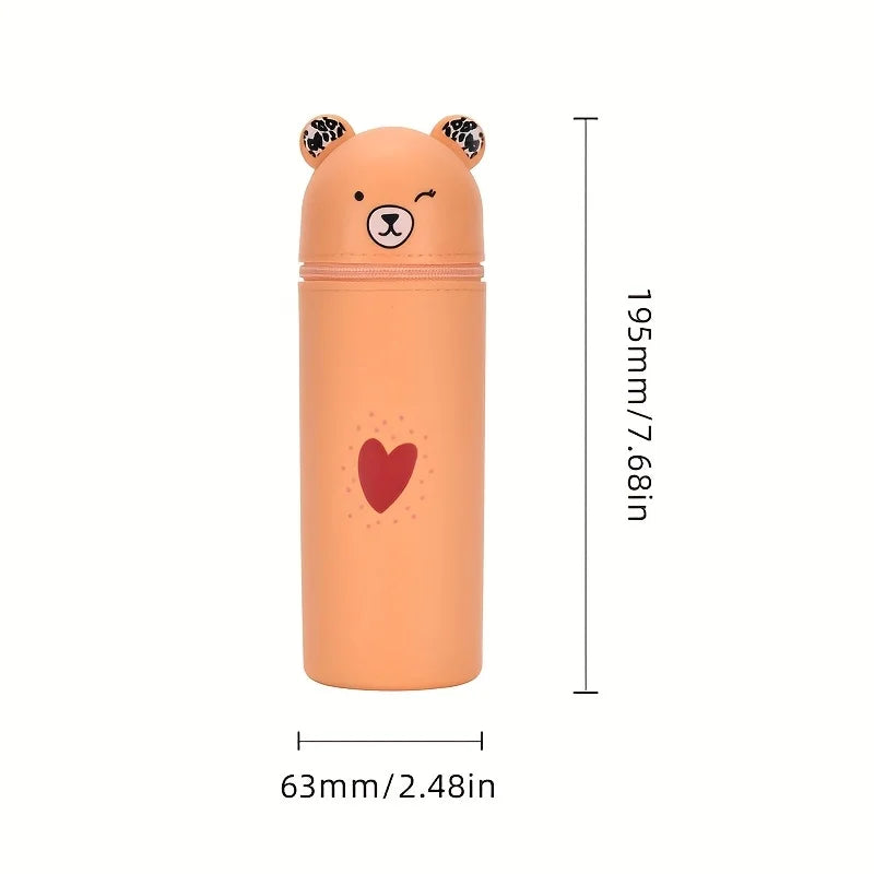 Animal Standing Pencil Case & Pen Holder – Back-to-School Gift Animal Pencil Case Zpaxo YELLOW