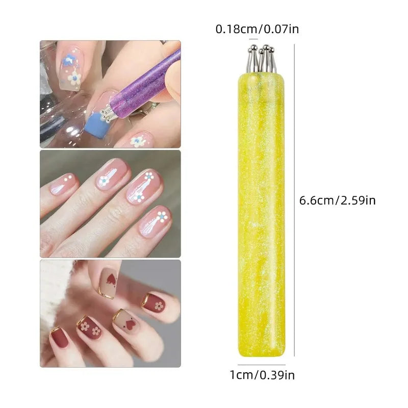 5 Petal Flower Nail Dotting Pen One Stroke Design Tool Acrylic Handle