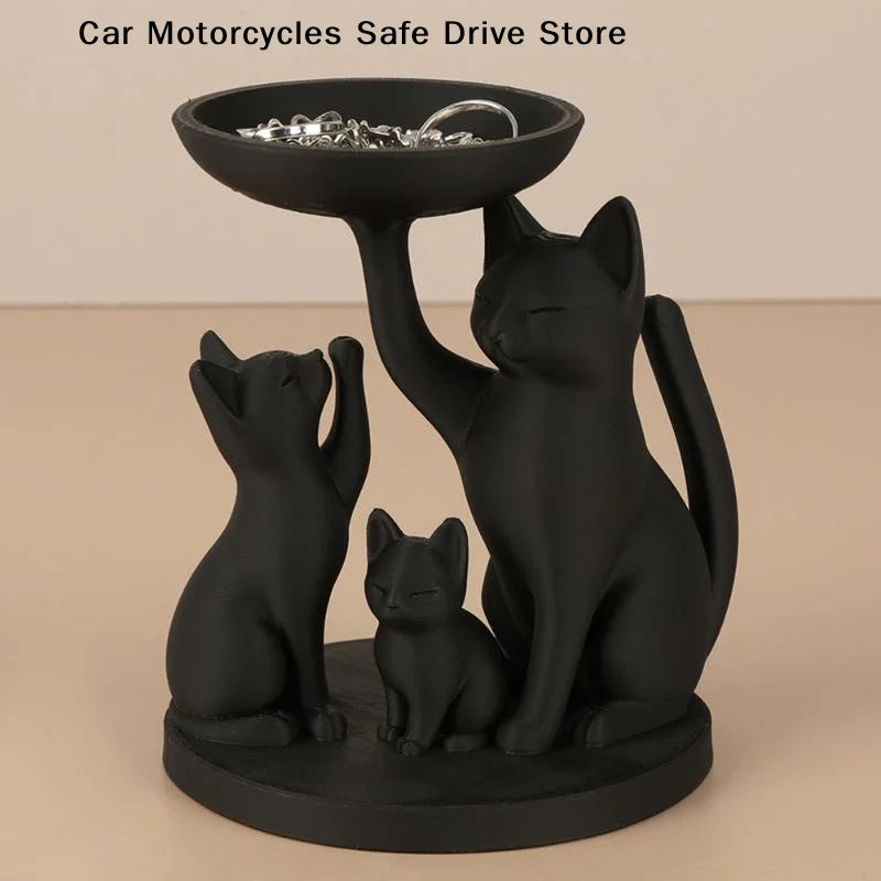 CMBlack Cat Jewelry Tray Desktop Storage Decorative Items Home