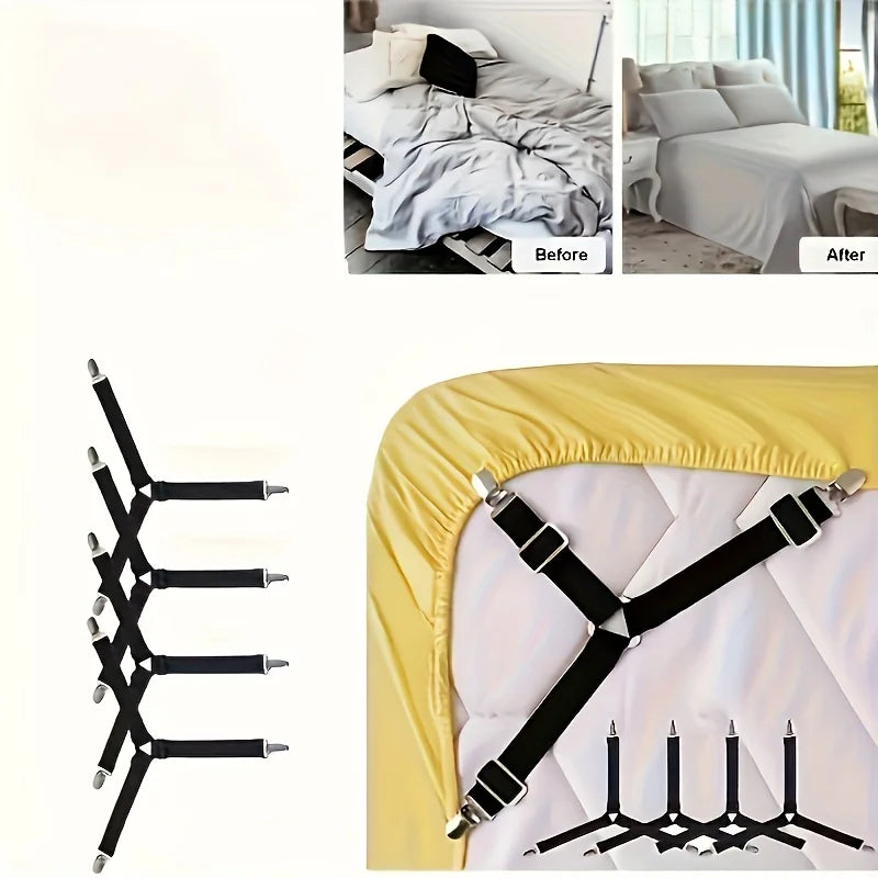 Non-slip Fitted Sheet Clips Multi-surface Stabilizing Solution
