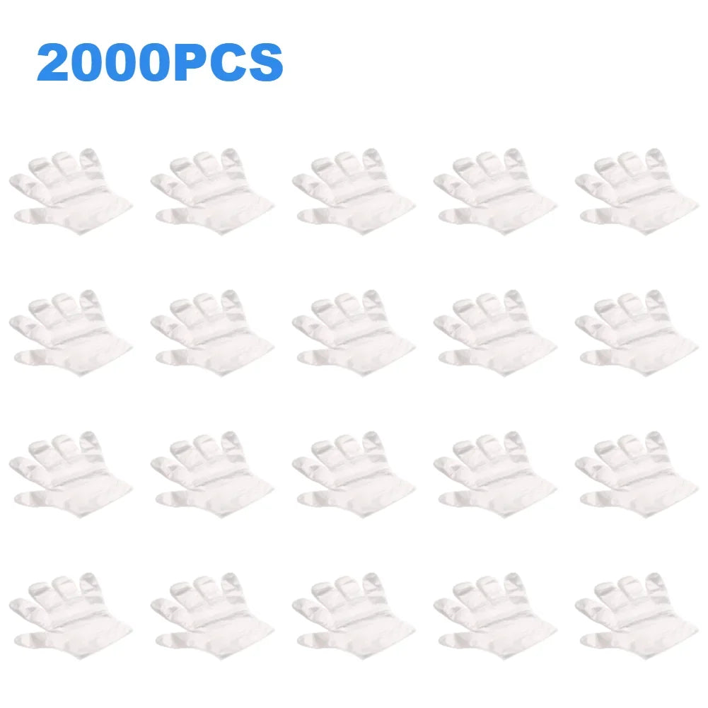 3000-100pcs Disposable Gloves Plastic Gloves Transparent Kitchen Bathroom Cleaning Gloves For DIY Cooking Kitchen Accessories Zpaxo 2000PCS