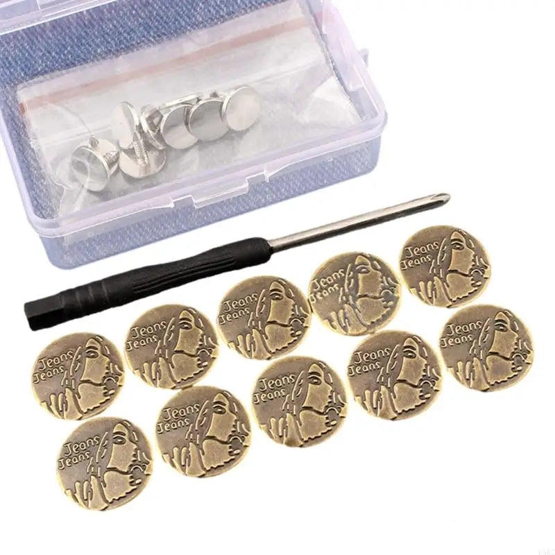 10 Pcs Waistband Button Jeans Buttons Trousers Replacement Buttons for DIY Jeans Zpaxo 7 CN