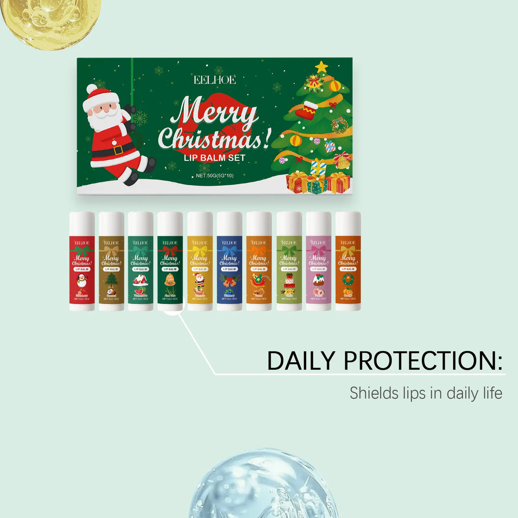Christmas Lip Balm Set – Hydrating Glossy & Plump Lips Lip Balm Set Zpaxo
