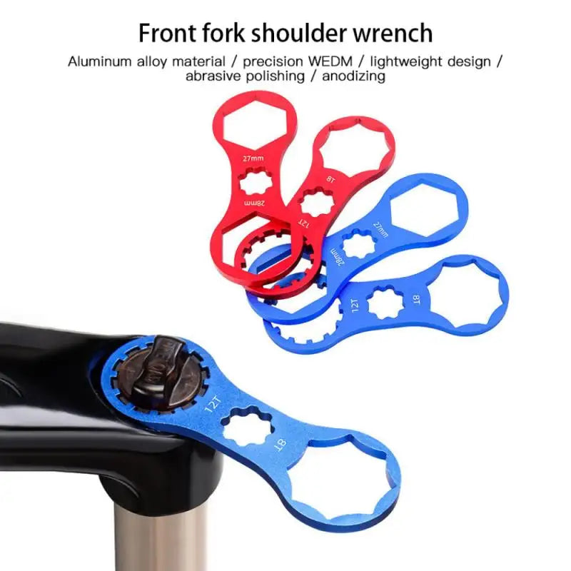MTB Bike Fork Shoulder Wrench Bicycle Front Fork Repair Tools For Suntour XCR XCT XCM RST 8/12T 27/28mm Front Fork Removal Tool Zpaxo