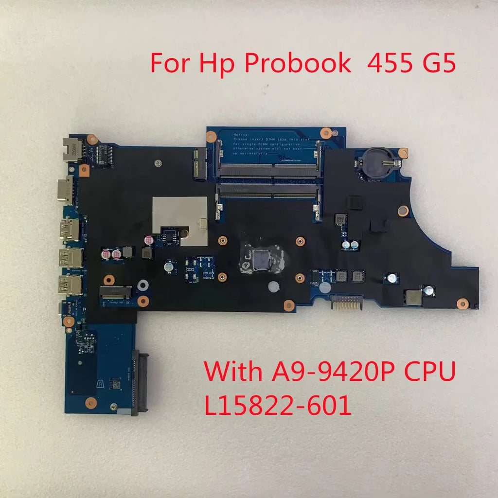 HP Probok 455 G5 Motherboard A9-9420P CPU L15822-601 L15822-001