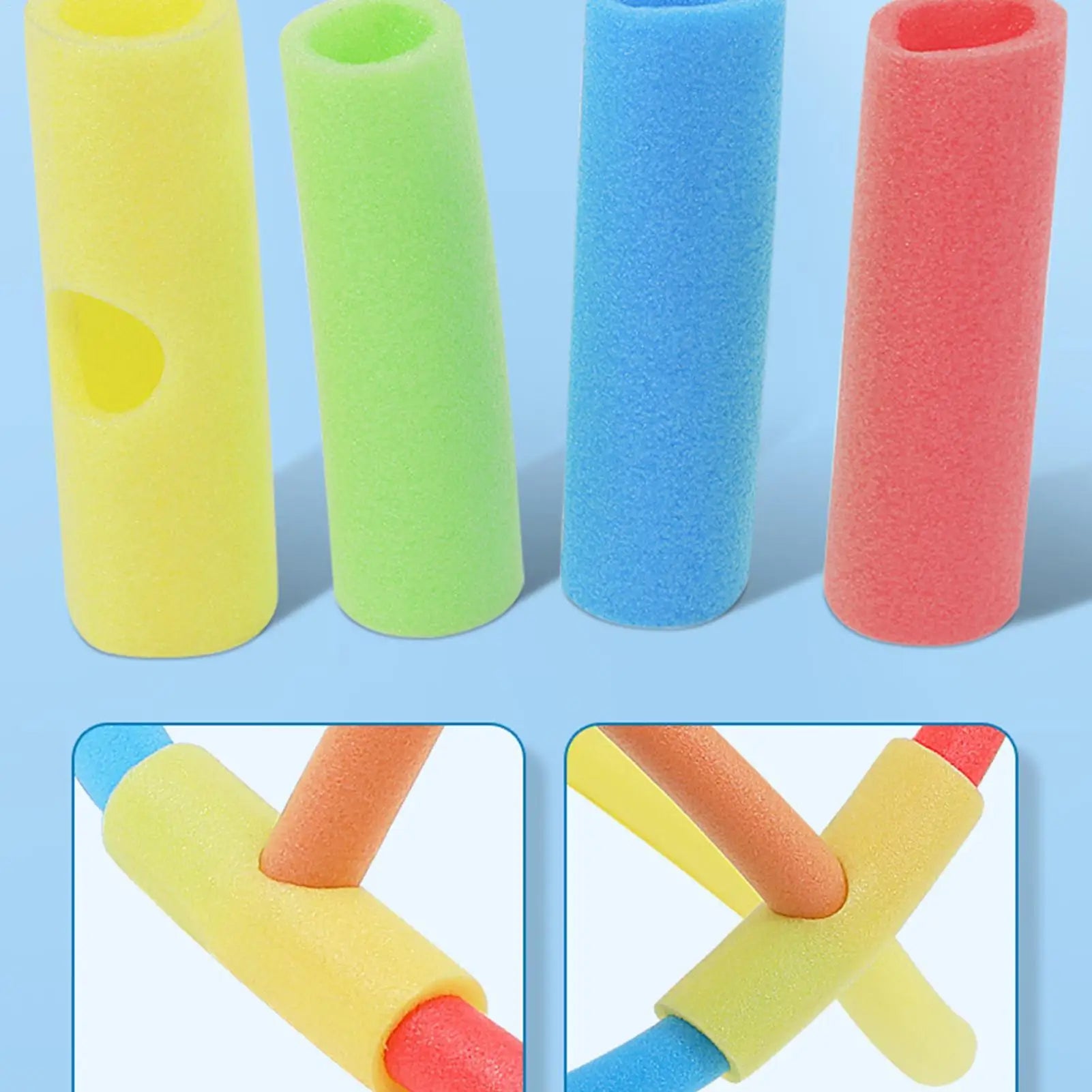Pool Noodle Connectors 6-Pack – 2/3/4-Way Float Links for Kids Pool Noodle Connectors Zpaxo