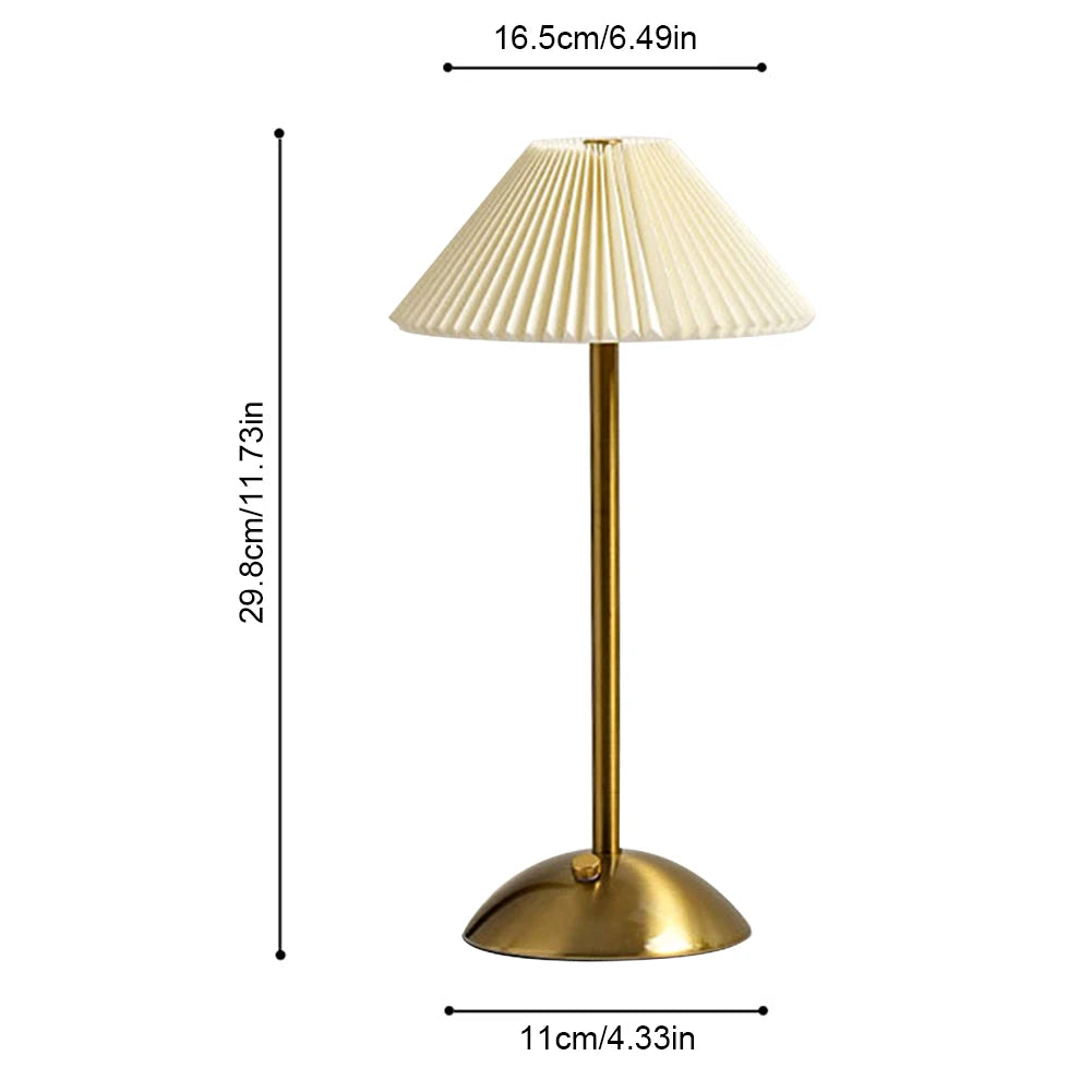 Nordic Pleated Nightstand Lamp USB Charging Decorative Night Light