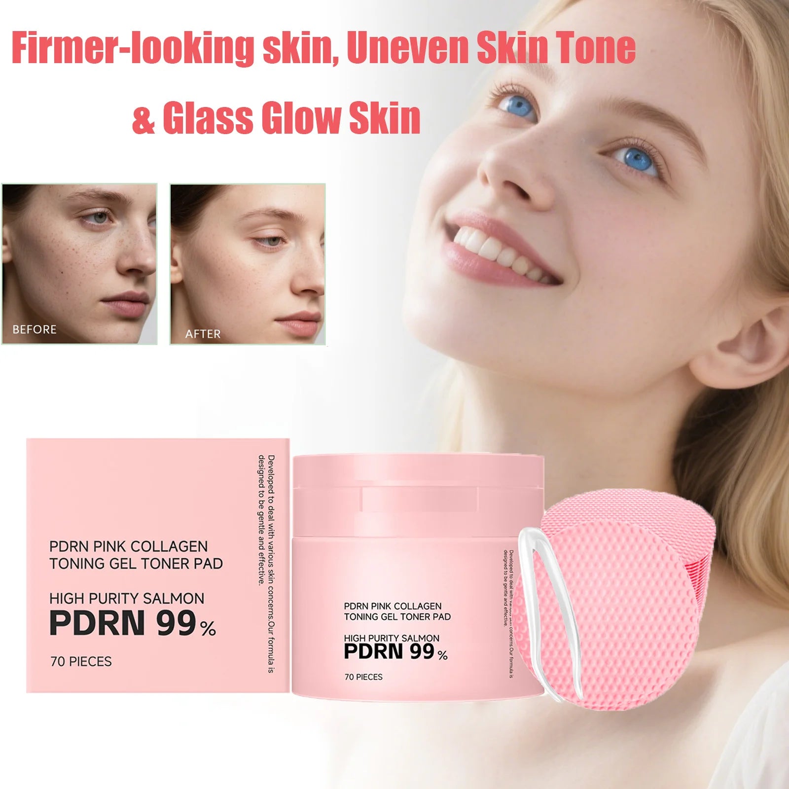Hoygi PDRN Collagen Toner Pads – Brighten, Firm & Hydrate 70pc Toner Pads Zpaxo