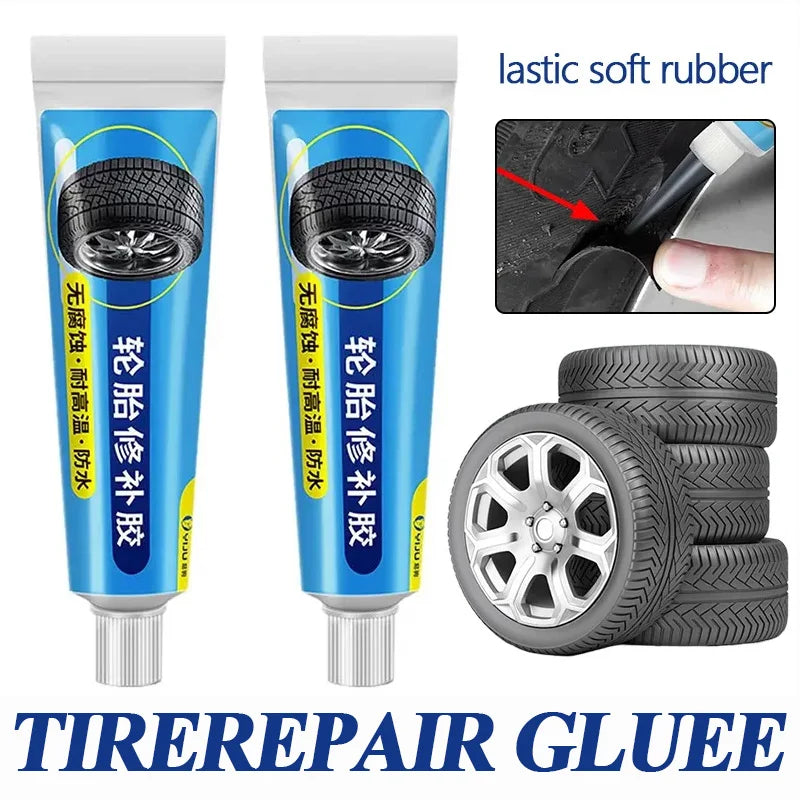 Tire Repair Black Glue Set Liquid Strong Rubber Wear-resistant Non-corrosive Adhesive Instant Bond Leather Car Tire Repair Tool Zpaxo