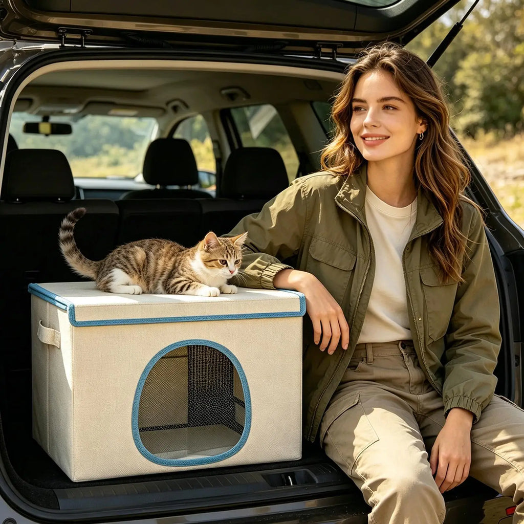 Cat Cooling Bed Portable Air Conditioner House Foldable Pet Igloo