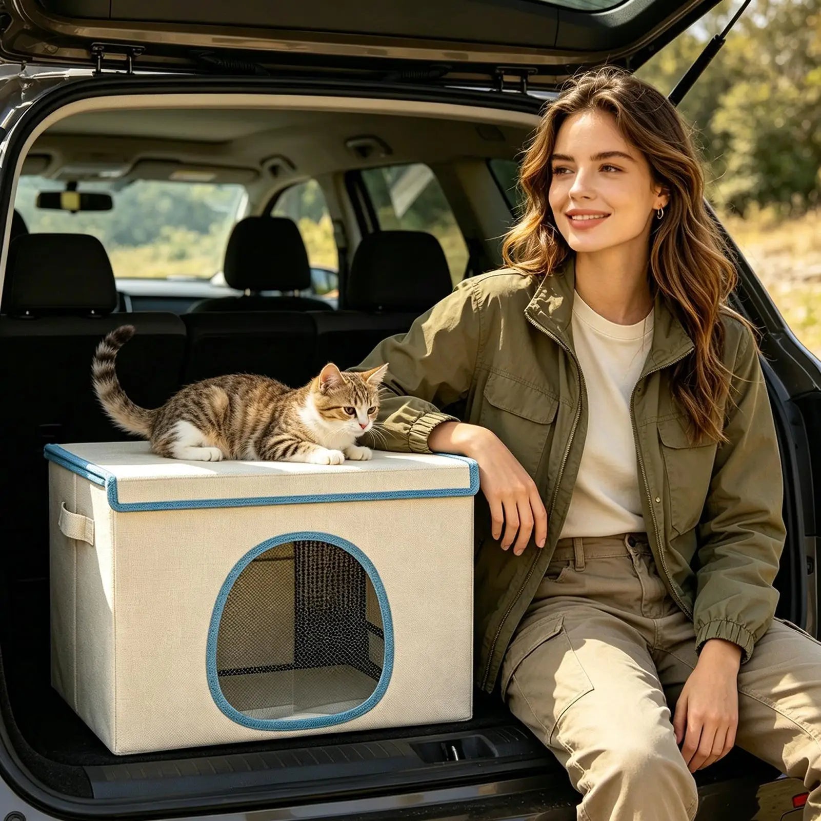 Cat Cooling Bed Portable Air Conditioner House Foldable Pet Igloo