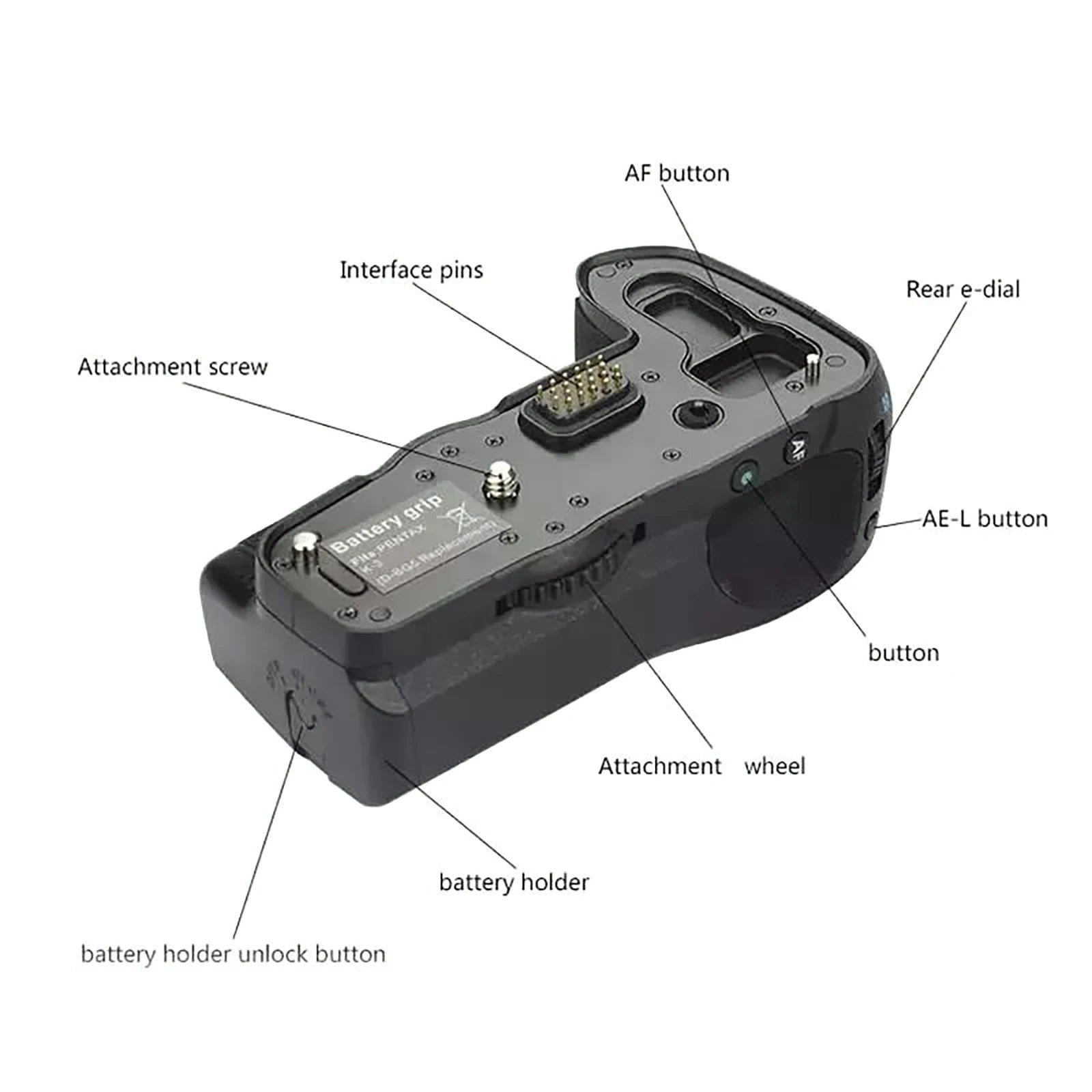 D-BG4 Vertical Battery Handle Grip Independent Shutter Power Switch