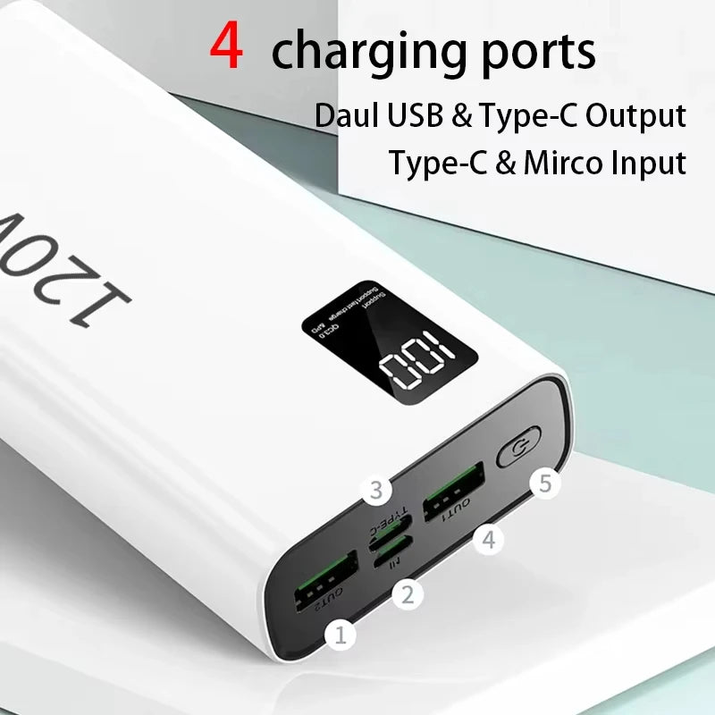 500000mAh Power Bank 120W Super Fast Charging Large Capacity Powerbank Portable Battery For iPhone Samsung Huawei Zpaxo