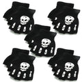 Glow-in-the-Dark Skeleton Fingerless Gloves | Halloween Mittens