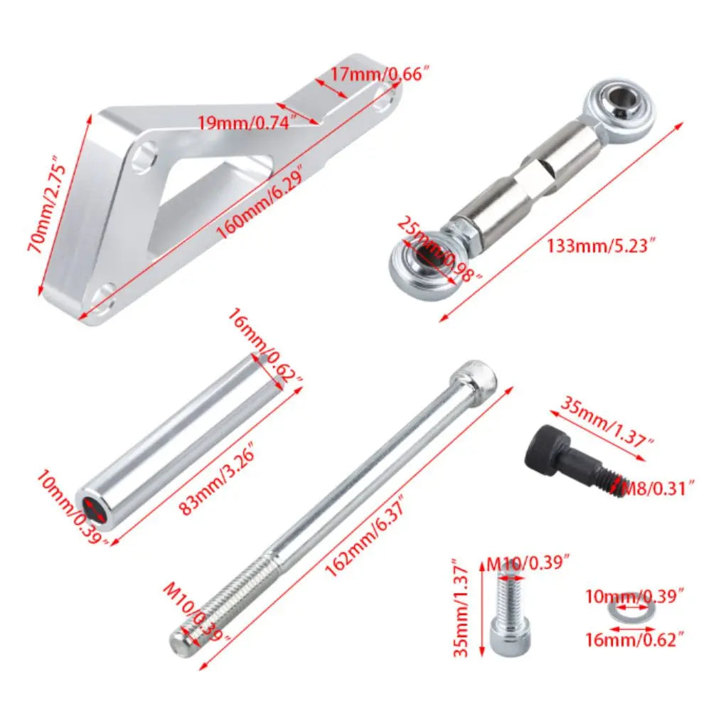 Aluminum Alloy Alternator Bracket Kit Polished Finish Adjustable Design Water Pump Bracket Kit Long Water Pump Zpaxo