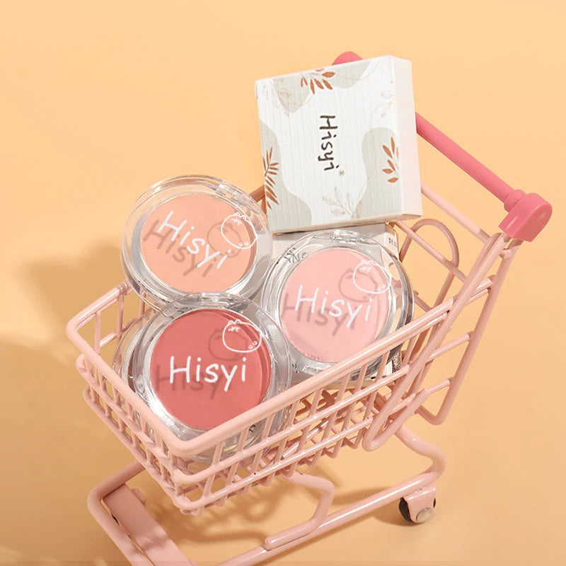 Daily single-color blush - Blush with a subtle wine-like sheen, fine glittering, natural color palette, pure makeup allure Zpaxo