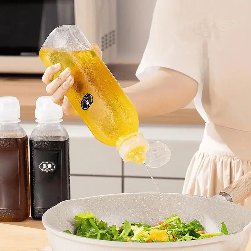 300/500/1000ML Kitchen Oil Bottle Seasoning Plastic Squeeze Bottle Dispenser For Salad Sauce Olive Oil Container Cooking Gadgets Zpaxo