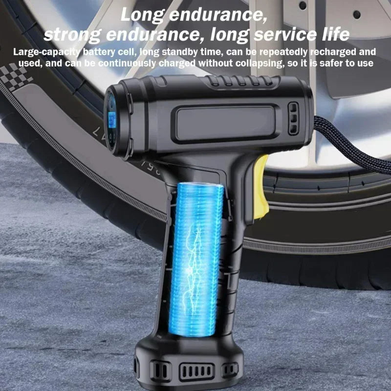 120W Handheld Air Compressor Wireless Wired Dual Mode Portable Zpaxo