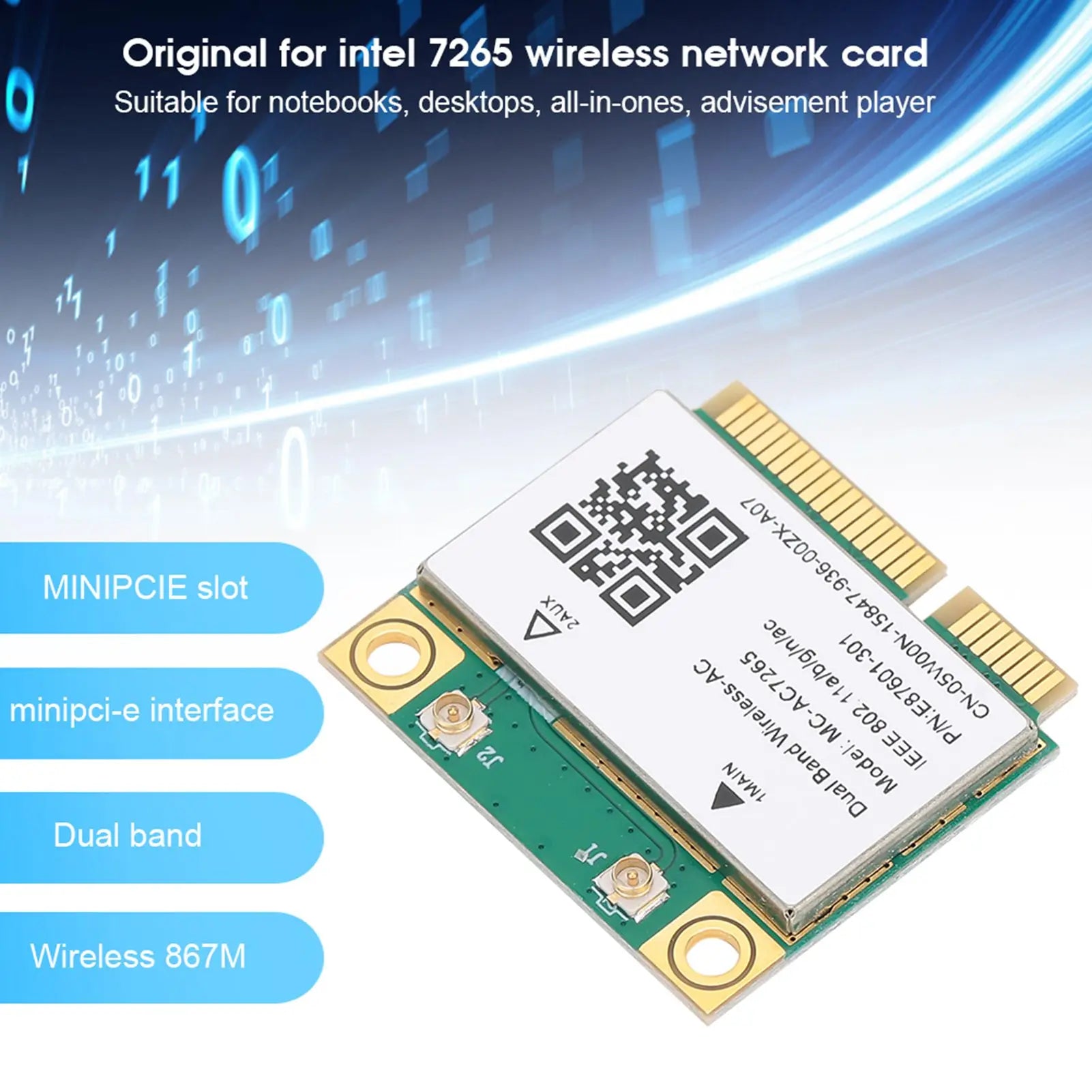 Network Card Mini PCI E Gigabit Dual Band Bluetooth 4 2 Wireless Wifi
