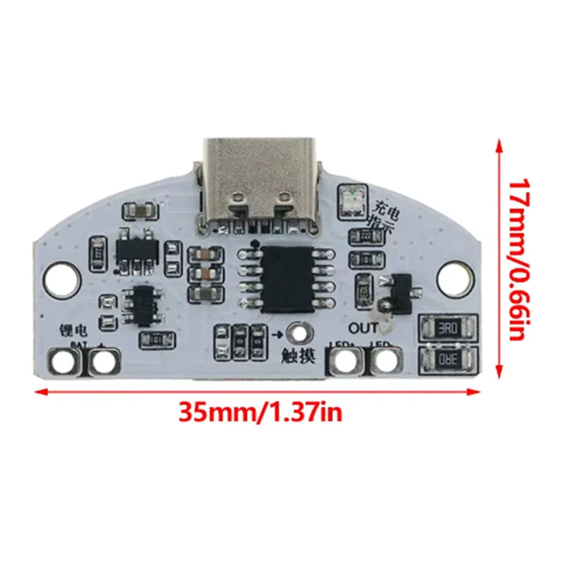 New TYPE-C Table Lamp Circuit Board USB Charging Three Level Stepless Dimming LED Touch Night Light Control Module Zpaxo