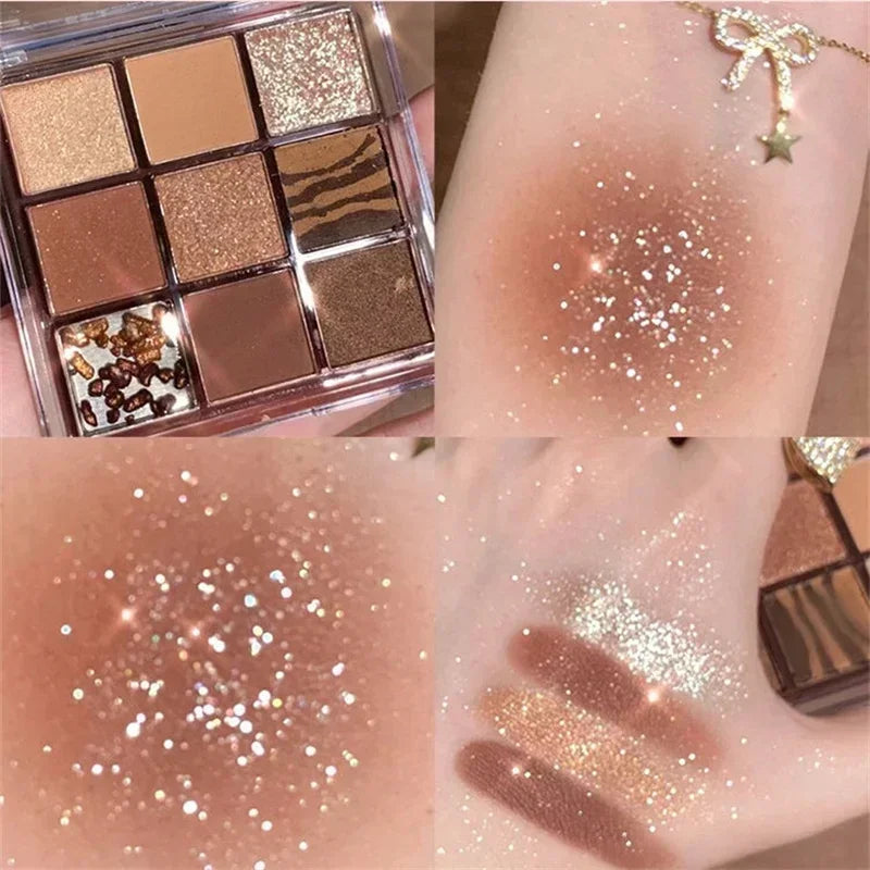 9 Colors Chocolate Eye Shadow Palette Pearly Matte Earth Eyeshadow Zpaxo