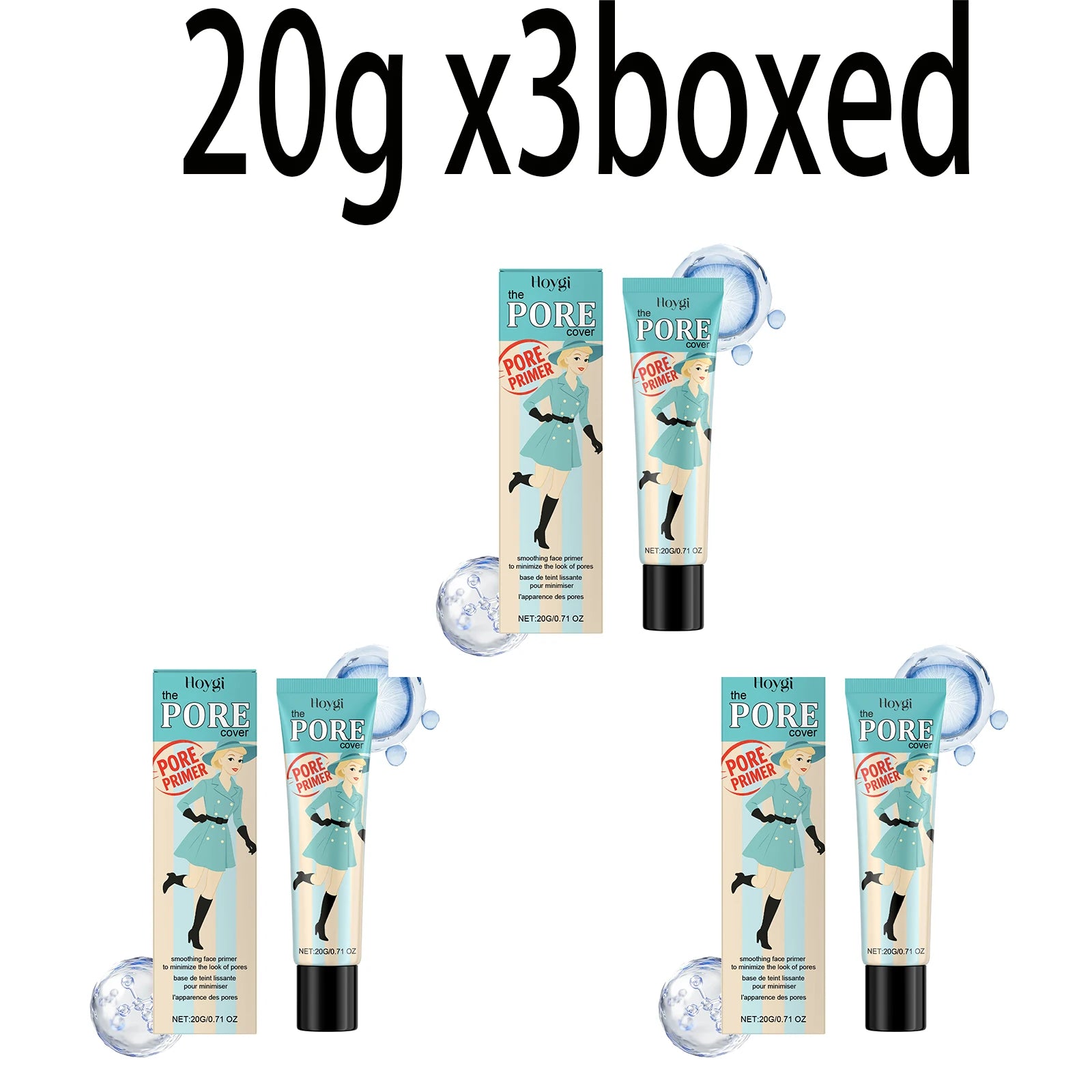 Hoygi Hydrating Makeup Primer – Moisturizing Pore Minimizer Makeup Primer Zpaxo 20g x3boxed