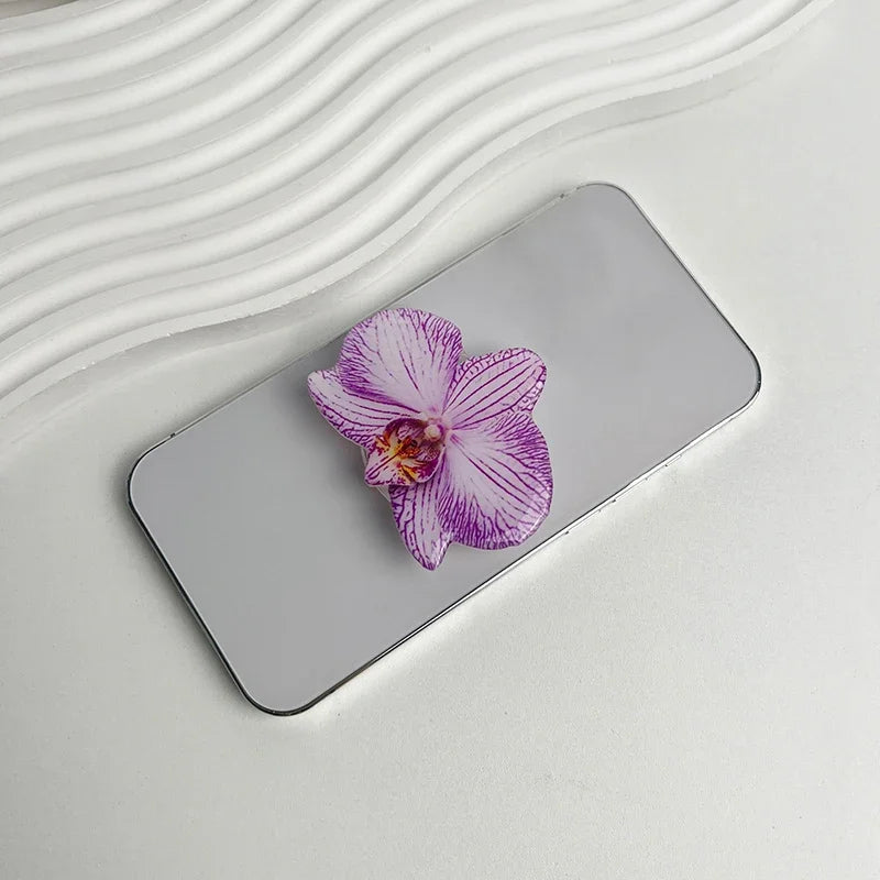 Acrylic Flower Phone Grip Ring Holder & Folding Stand