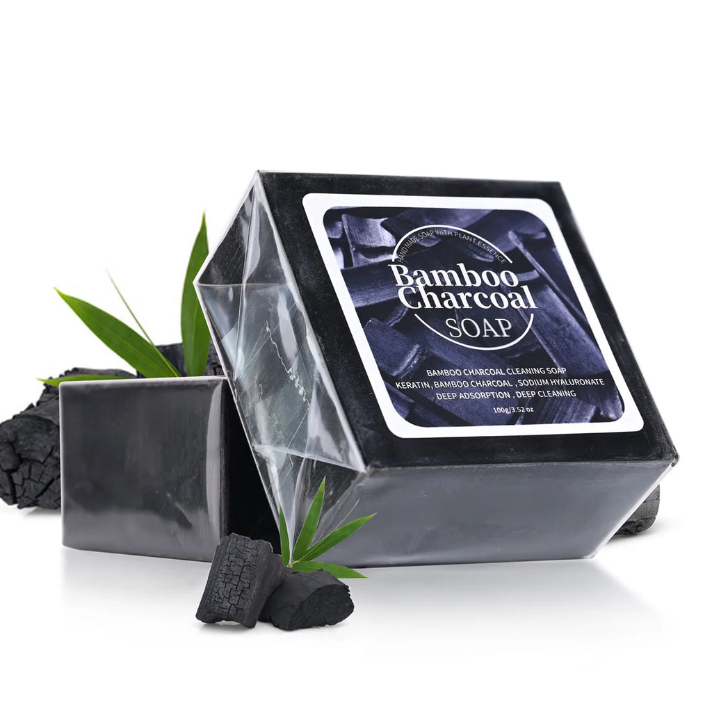 Bamboo Charcoal Handmade Soap – Deep Cleanse Face & Body Handmade Bar Soap Zpaxo 100g