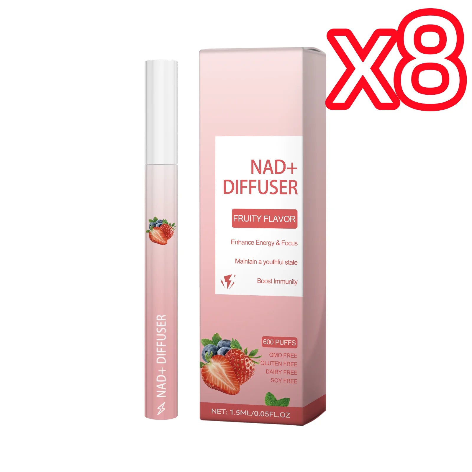 NAD+ Herbal Energy Diffuser Stick | Focus, Immunity & Vitality Herbal Inhalation Diffuser Zpaxo 1pc boxed x 8