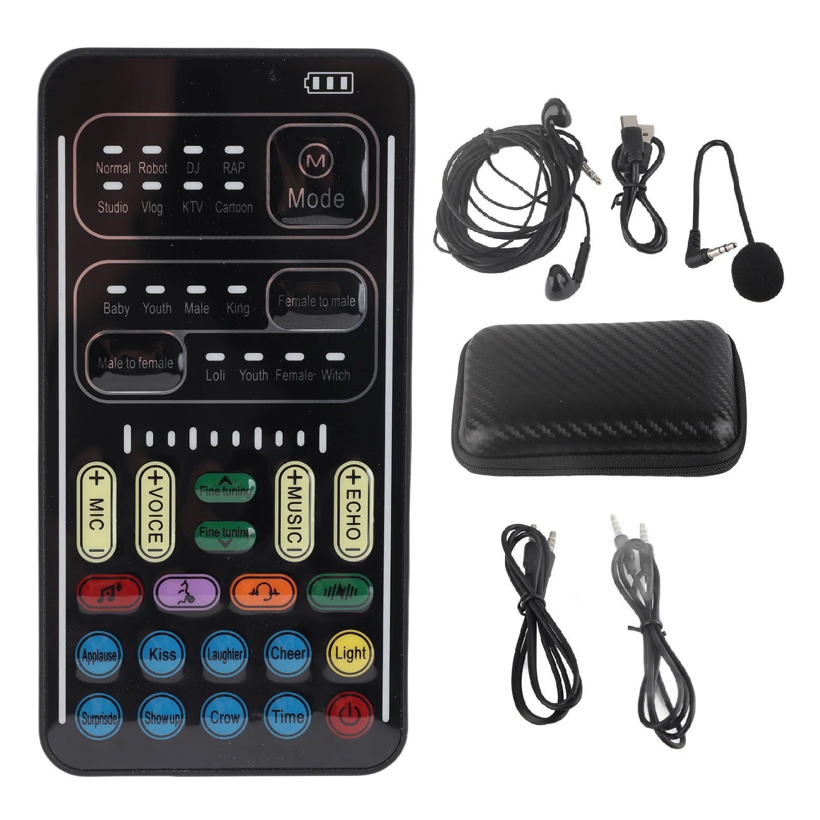 I9 Voice Changer Multifunction Portable Recording Mini Sound Card