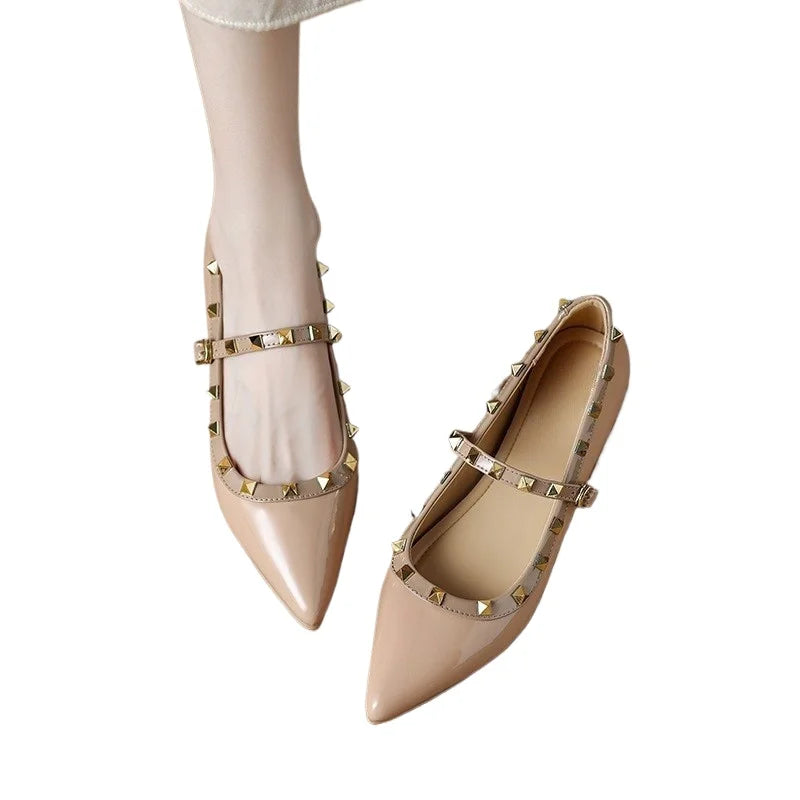 Pointed Toe Mary Janes Cover Heels Women Single Shoes Summer Fashion