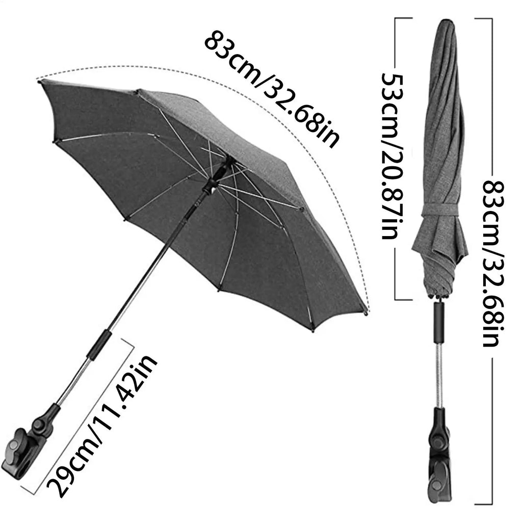 Wheelchair Umbrella Stroller Clamp Sun Protection Clamp Pushchair Umbrella For Beach Lawn Camping Outdoor Garden Poolside Zpaxo