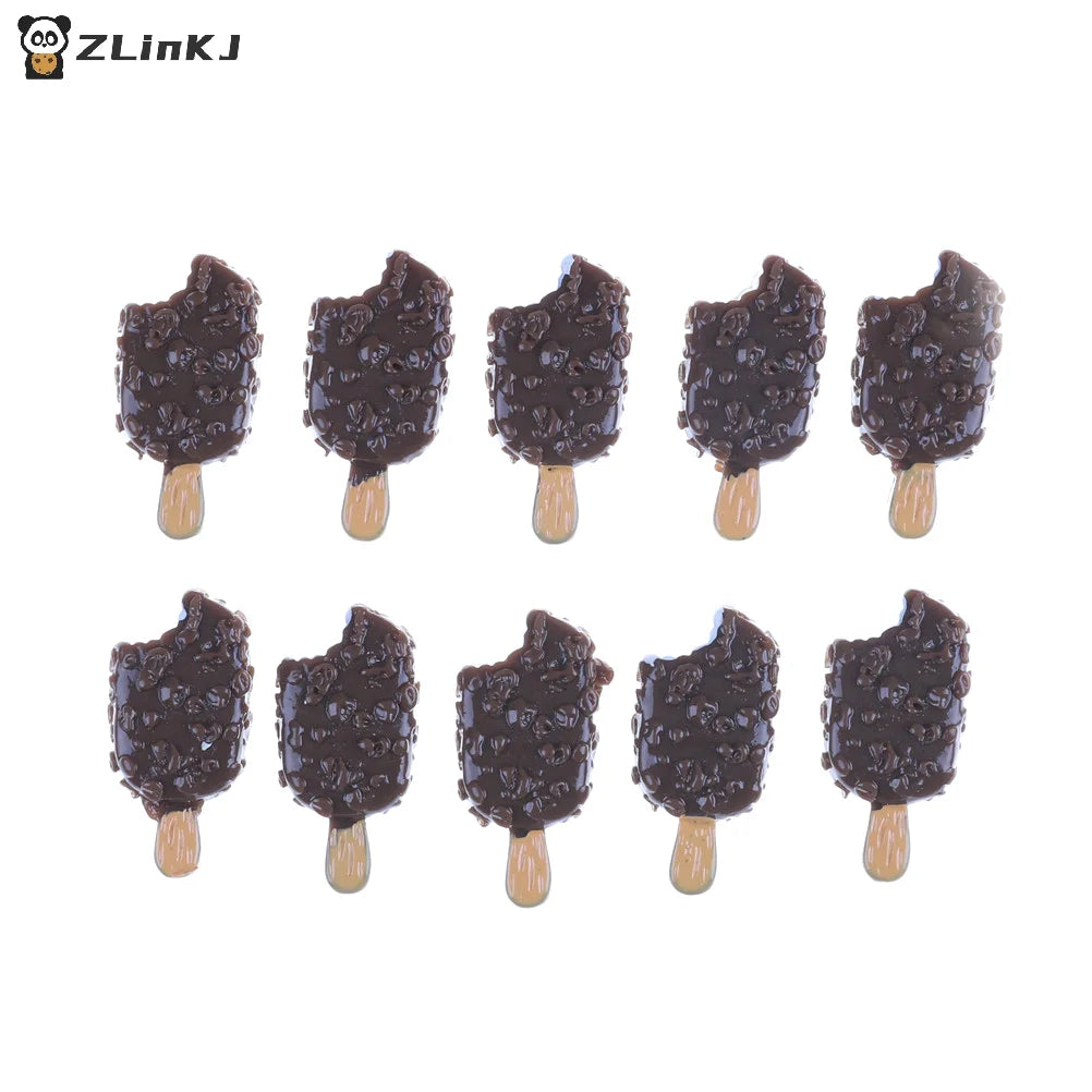 ▶5PCS Mini Dollhouse Chocolate Popsicle Food Model Miniature Home Kitchen Decoration Zpaxo