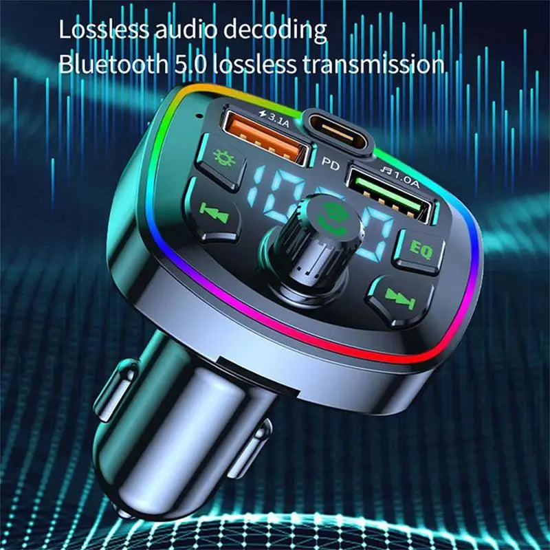 Car Bluetooth 5.0 FM Transmitter – PD 18W Fast Charger & MP3