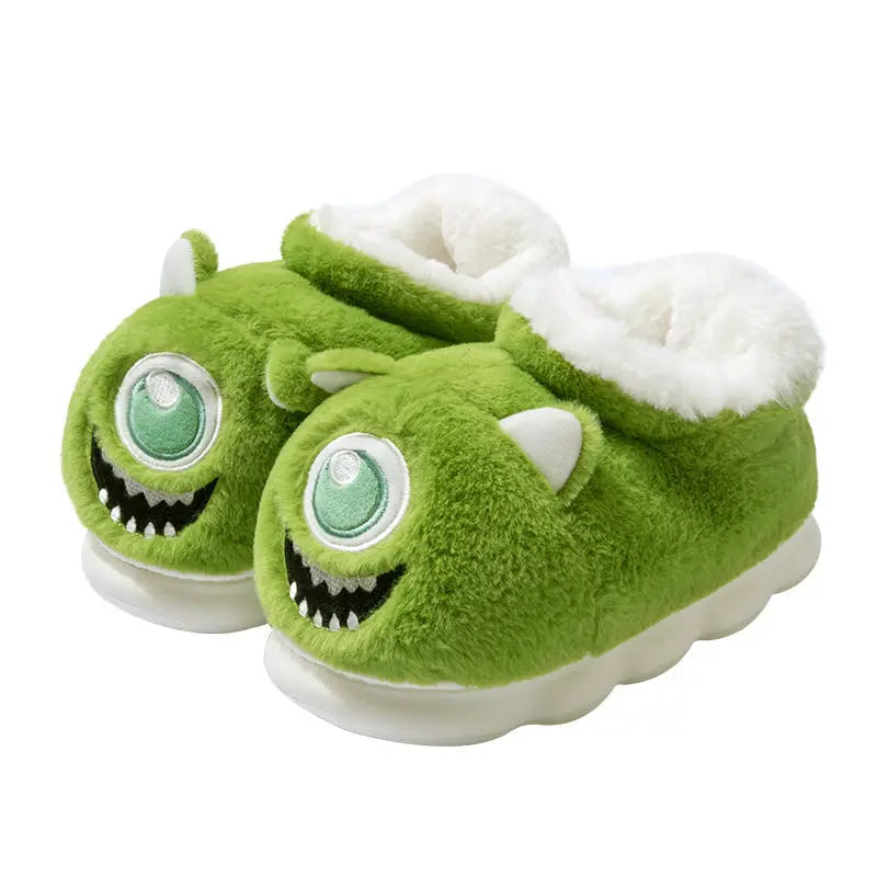 SHAJI 2026 Unisex Funny Ugly Fish Closed Back Slippers Winter Warm