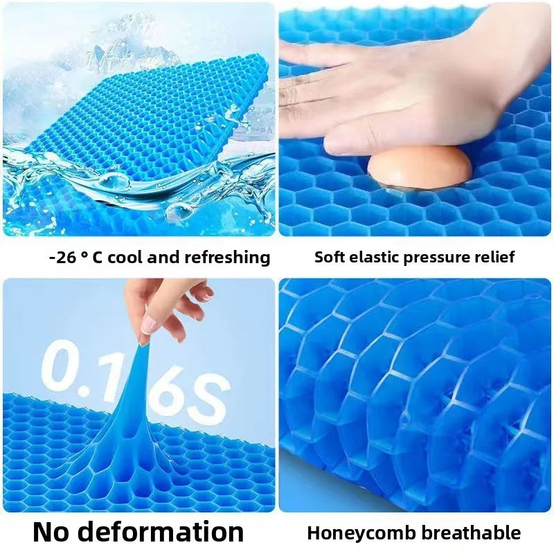 Gel Seat Cushion Summer Breathable Honeycomb Design Pressure Relief