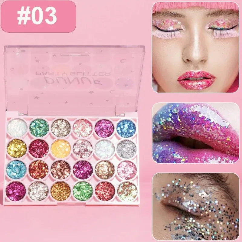 24 Colors Body Face Glitter Gel Palette Multifunctional Waterproof Zpaxo 03