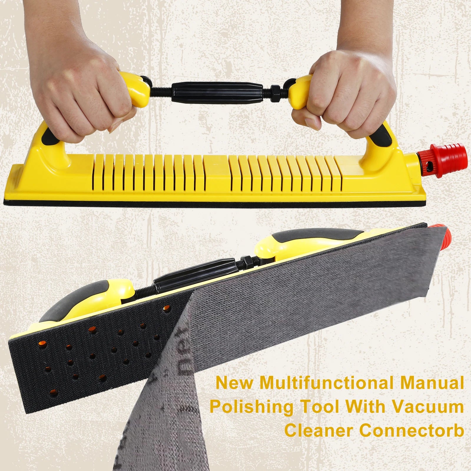 Hand Sanding Block Set Multifunctional Longboard Hand Sanding File with Hook & Loop Sandpaper Sanding Disc Pad Polishing for Car Zpaxo